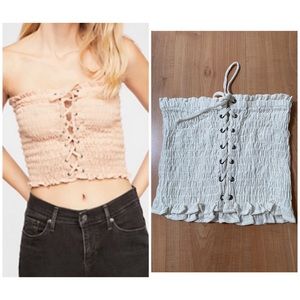 Free People Smocked Tube Top